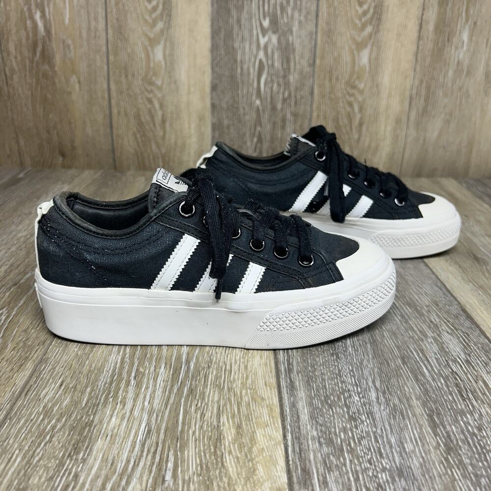 Adidas Nizza Platform FV5321 Women’s US Size 6.5 Black White Sneaker Shoes